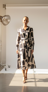 Frances Linen Shirt Dress - Black