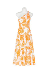 Jayla One Shoulder Dress - Orange Floral - First Design