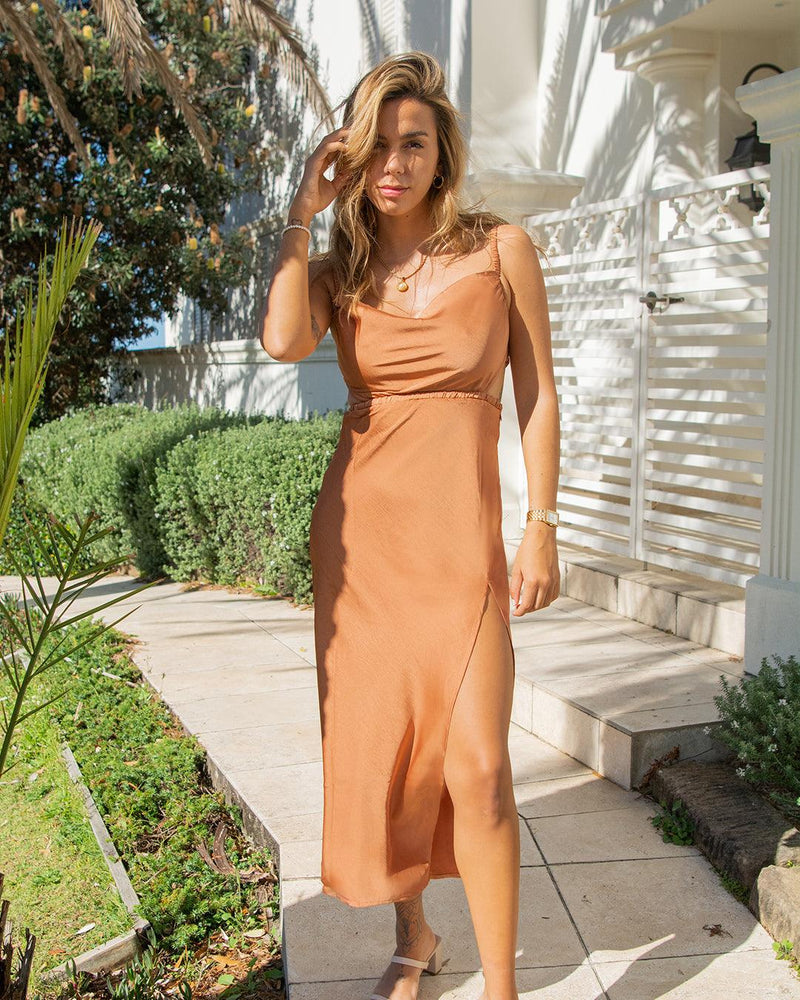 Lux Midi Dress - Bronze - First Design