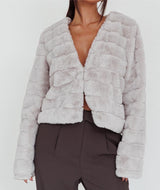 Montanica Faux Fur Coat - Light Grey - First Design
