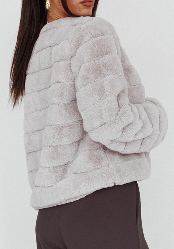 Montanica Faux Fur Coat - Light Grey - First Design