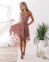 Saskia High Low Dress- Embroidery Rose - First Design