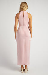 Tulip Satin Midi Dress - Pale Pink