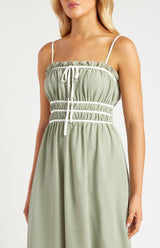 Florida Bow Midi Dress - Sage