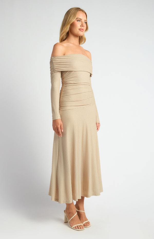 Off Shoulder Maxi Dress - Oat