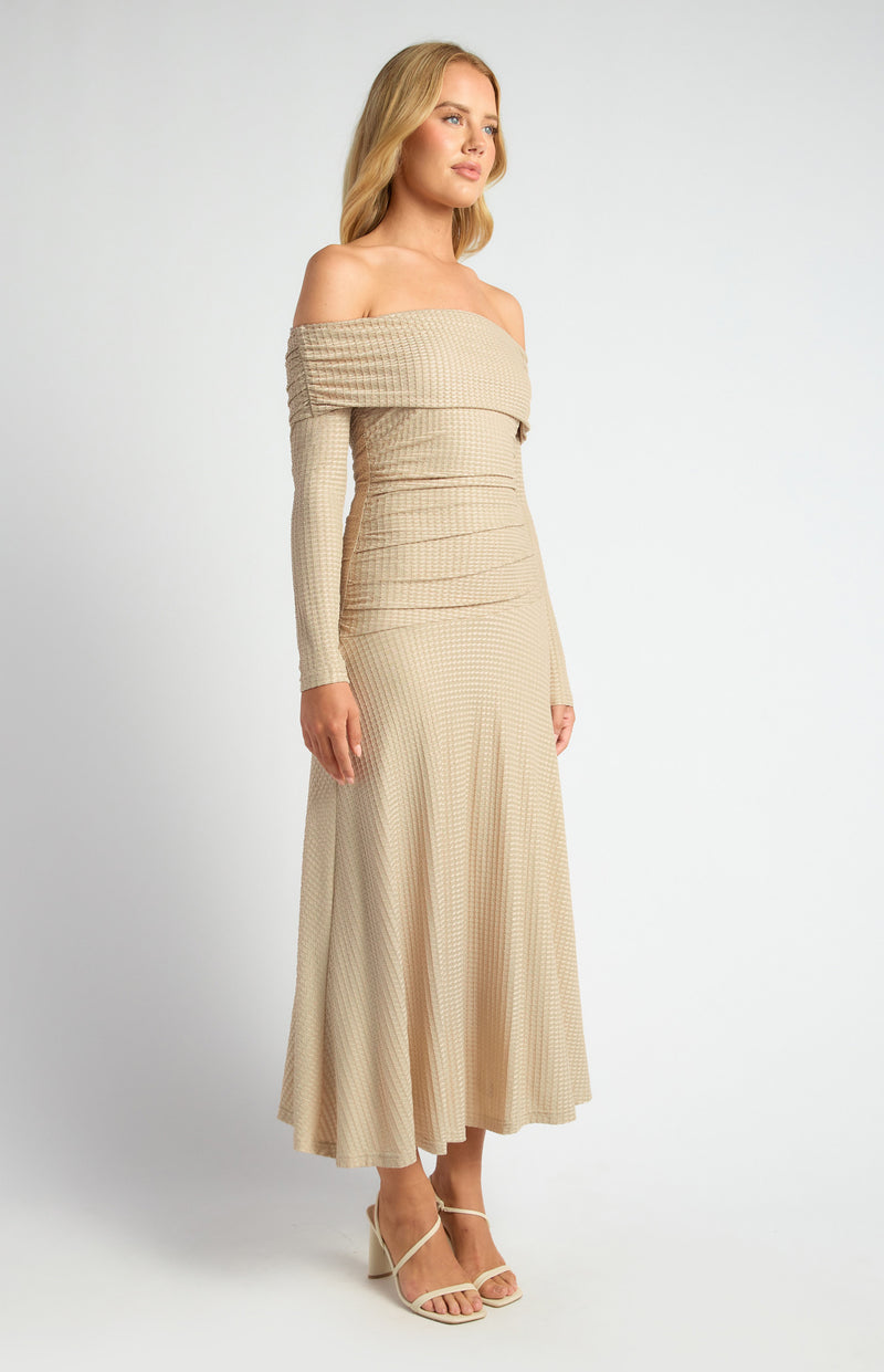 Off Shoulder Maxi Dress - Oat