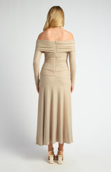 Off Shoulder Maxi Dress - Oat