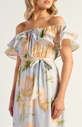 Lona Midi Dress -Blue Floral