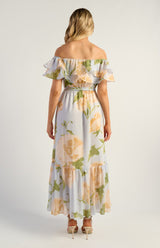 Lona Midi Dress -Blue Floral