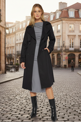 Asher  Trench Coat- Black