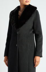 Lane Fur Collar Jacket - Black