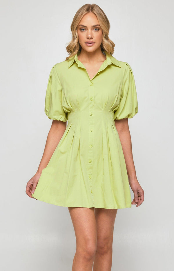 Snowland Mini Shirt Dress - lime - First Design