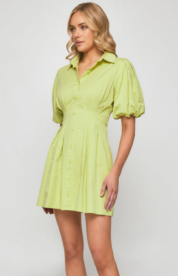 Snowland Mini Shirt Dress - lime - First Design