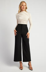 Edith Straight Leg Pants - Black