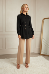 Agnes Long Line Top - Black