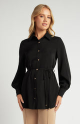 Agnes Long Line Top - Black