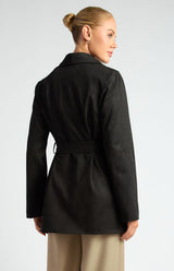 Mellow Suede Waterfall Jacket - Black