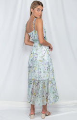 Tiana Maxi Dress - Mint Floral Print - First Design