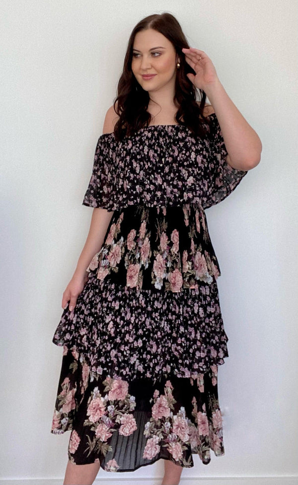 Vacation Dress - Black Floral - First Design