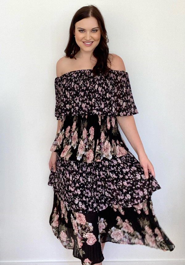 Vacation Dress - Black Floral - First Design