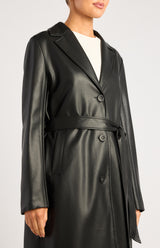 Quinn Longline Coat  - Black