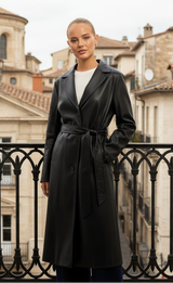 Quinn Longline Coat  - Black