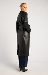 Quinn Longline Coat  - Black