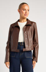Kat Leather Jacket - Chocolate