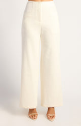 Elle High Waist Pant - White