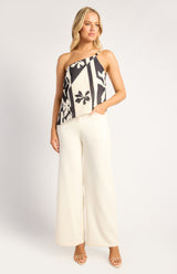 Elle High Waist Pant - White